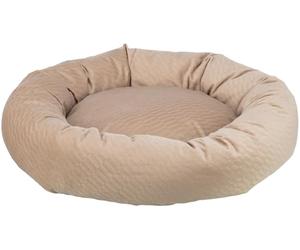 TRIXIE 37796 Alena Lit Rond Douillet avec Housse en Velours Doux, Panier pour Petit Chien, Coussin fermement intégré, Fond antidérapant, Doux et Lavable, diamètre 50 cm, Sable
