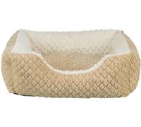 Trixie 389716 Kaline Mio Panier pour Chien rectangulaire, Doux, Marron/crème, 65 × 50 cm, Panier Confortable en Peluche Douce