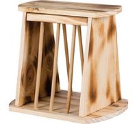 TRIXIE 61193 Râtelier à Foin avec Couvercle en Bois flammé