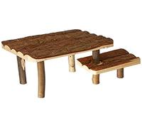 Trixie 62262 Natural Living Bjork Abri et Plateforme avec escalier pour Lapin ou Petit Rongeur 37 × 17 × 28 cm