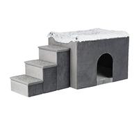 Caverne Harvey avec escalier pour chiens 135 × 47 × 50 cm gris/blanc-noir