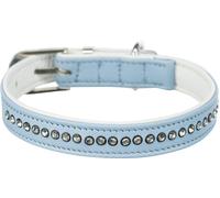 Trixie Active Comfort Collier en cuir avec strass - Bleu clair Taille : S:23-28 cm/15 mm