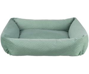 TRIXIE Alena 37793 Lit carré avec Housse en Velours Doux, Panier pour Chiens de Taille Moyenne, Coussin fermement intégré, Fond antidérapant, Doux et Lavable, 80 × 60 cm Sauge