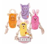 Figure avec corde et balle tennis, peluche, 16 cm pour chien