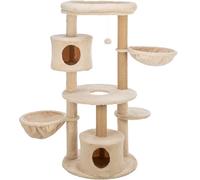TRIXIE Anna Arbre à chat en sisal avec niches, hamacs, plateformes, jouet à suspendre pour chat Beige 127 cm