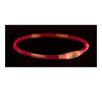 Trixie Anneau lumineux USB, collier clignotant, L-XL : 65 cm/ ø 8 mm, rouge