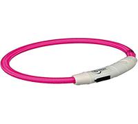 TRIXIE Anneau Lumineux USB Flash, TPU/Nylon, M-L : 45 cm/ø 7 mm, Rose