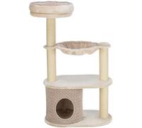 TRIXIE Alessia 44473 Arbre à Chat à Plusieurs étages, 114 cm, Gris Clair/Sable, avec de Nombreuses possibilités de griffoir, de Jeux, Ainsi Que des lieux de Retraite, Confortable et Stable