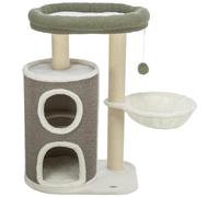 TRIXIE Arbre à Chat Dante 86 cm en Blanc/Vert/Gris - Arbre à Chat Multi-Niveaux avec Nombreuses possibilités de griffage et de Jeu, Ainsi Que des espaces de Retraite - Douillet & Stable - 44468