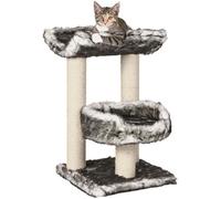 TRIXIE Arbre à chat ISABA - 62 cm - Noir/Blanc - Peluche et sisal naturel