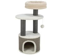 TRIXIE Arbre à Chat Marco 85 cm en Blanc/Beige/Gris - Arbre à Chat Multi-Niveaux avec Nombreuses possibilités de griffage et de Jeu, Ainsi Que des espaces de Retraite - Douillet & Stable