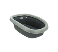 Trixie Bac à litière Be Eco Carlo pour chats avec rebord 38×17×58 cm Anthracite/Gris/Vert