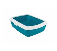 Trixie - Bac à litière Classic pour chats - pétrole/blanc - plastique - 37 × 15 × 47 cm