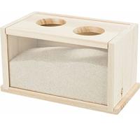 TRIXIE - Baignoire de Sable en Bois,22 x 12 x 12 cm, pour Rongeur