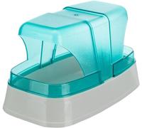 TRIXIE Bain de sable, souris/hamsters, plastique, 17 × 10 × 10 cm, turquoise/gris clair