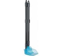 Trixie Pelle à poussière avec râteau 23650 - télescopique 57-102 cm, sur pied, gris/bleu