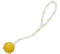 Trixie Balle avec Corde en Caoutchouc, Flottante, 4,5 cm, 35 cm, Couleurs Assorties, Chien