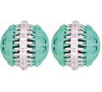 TRIXIE Balle Menthe Denta Fun, Caoutchouc Naturel, ø 7 cm, pour Chien - Masse Les gencives (Lot de 2)