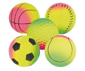 TRIXIE Balles en caoutchouc fluorescentes souple, 15 Pièces/paquet 7 cm