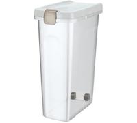 TRIXIE Baril de nourriture - 15 L - 22 × 41 × 33 cm - Transparent et blanc - Pour chien