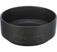 TRIXIE BE Nordic 24524 Gamelle Moderne en céramique pour Grands Chiens de 18 cm de diamètre avec revêtement en Caoutchouc antidérapant Noir 1200 ML