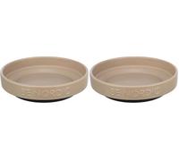 TRIXIE BE Nordic 24525 Gamelle Plate en céramique pour Petit Chat avec revêtement en Caoutchouc antidérapant 300 ML Taupe Diamètre 16 cm (Lot de 2)