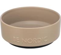 Trixie BE Nordic 24527 Gamelle Moderne en céramique pour Grands Chiens de 18 cm de diamètre avec revêtement en Caoutchouc antidérapant Taupe 1200 ML