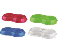 Trixie Bol double en plastique 2 x 0,2 l/ 11 cm