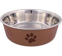 Trixie Bol en acier inoxydable avec impression multicolore, patte+os 2,2l/23cm
