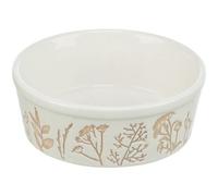 Trixie Bol en céramique avec motif texturé, 0,7 l/d 16 cm, blanc/gris/beige