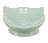 Trixie Bol en céramique VIVIANA, forme tête de chat, 0,15 l/d 14 cm, sauge