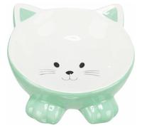 Trixie Bol ergonomique en céramique 0,15 l/d 14 cm, surélevé, en forme de chat