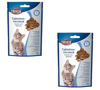 Trixie Cachet pour comprimés pour chats | 2 x 50 g | Pack Double | Complément alimentaire pour chats | Facilite l'administration des médicaments | Ouverture pour comprimés | Facilement modelable