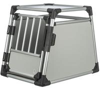 TRIXIE Caisse de transport pour chiens Aluminium en argent - S: 53×61×74 cm, caisse pour chien stable et silencieuse avec côtés biseautés,fermeture de sécurité & tapis de couchage antidérapant - 39341