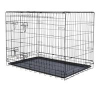 TRIXIE 39301 Home Cage pour chien Noir Taille S : 64 × 54 × 48 cm - Cage pliable pour chien avec 2 portes et fermetures sécurisées, boîte de transport galvanisée avec bac de fond stable pour la maison