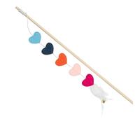 Trixie Canne à pêche en Forme de cœur - Jouet pour Chat avec Herbe à Chat - Bois et Feutre - 48 cm