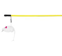 Trixie Canne à pêche 4103 - souris en peluche, tige plastique 100cm, herbe à chat, coloris aléatoire