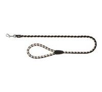 Cavo laisse S-M : 1 m - o 12 mm - Noir et gris argente - Pour chien