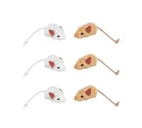 Trixie Jouet peluche pour chat Chat Boutic Set de 6 souris avec herbe à chat 5 cm Blanc TU