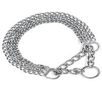 Trixie Chromed Triple Row Semi-Choke Chain with Strain Relief, 65 cm x 2.5 mm