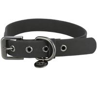 TRIXIE CityStyle 1971401 Collier pour Chien Taille S/M Tour de Cou 30-37 cm/20 mm Noir - Collier en PVC de Haute qualité pour Chiens de Petite et Moyenne Taille, réglable, imperméable et Facile à