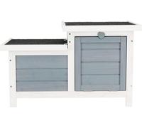 TRIXIE Clapier Habitat Natura - 70 x 43 x 45 cm - Avec deux entrées - Blanc et gris - Pour lapin