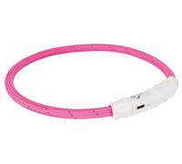 TRIXIE Collier avec Lampe Flash USB pour Chien Rose Taille L-XL