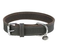 Trixie collier de chien rustique cuir graissé gris