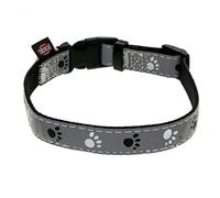TRIXIE Collier Silver Reflect Taille L-XL : Tour de Cou 40-65 cm/25 mm en Noir/Gris argenté - Collier très réfléchissant pour Grands à très Grands Chiens, Bonne visibilité dans l’obscurité, 12224