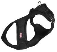 TRIXIE Comfort Soft Harnais de randonnée taille XS-S : tour de poitrine 30-45 cm/15 mm en noir - harnais rembourré pour le jogging avec ceinture ventrale réglable en continu pour petits chiens, 16261