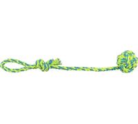 Trixie Jouet pour chien – Balle avec corde à nœuds ø 7 cm, robuste – 50 cm – petits/moyens