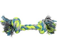 TRIXIE Corde de Jeu pour Chiens, Gris Pétrole/Citron Vert, 28 cm, Coton/Polyester, 32652, Jouet à Lancer et Chercher, pour le Tir à la Corde, à Mâcher, Sans Couineur, Haute Teneur en Coton