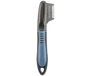 TRIXIE Couteau à tondre - grossier - pour poils dorsaux et ventraux chez le ratier - pour droitiers - acier inoxydable - manche plastique caoutchouté - 19 cm - 2362