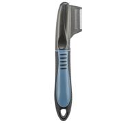 TRIXIE Couteau à tondre pour la tête et les oreilles - lame fine en acier inoxydable - manche en plastique caoutchouté pour droitiers - 19 cm - noir/bleu - 2361
